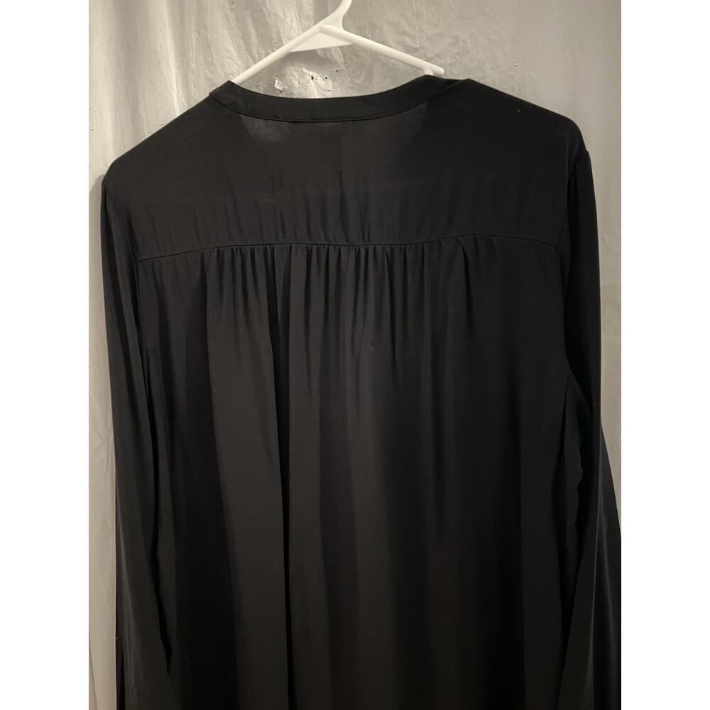 Old Navy Black Long Sleeve Tunic Shirt Sz L NWT Goth Classic Peasant Boho - Picture 6 of 6